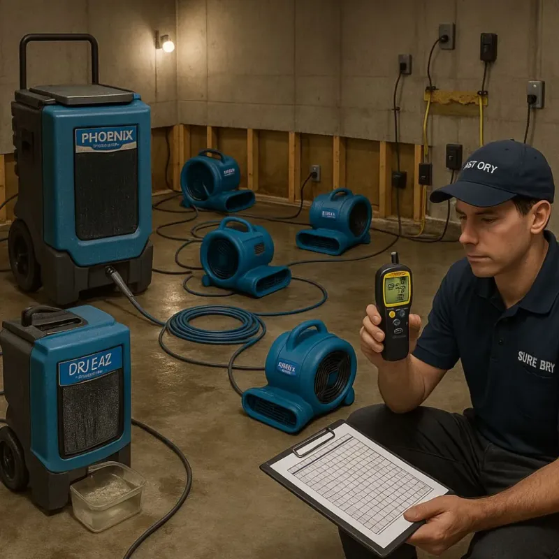 Structural Drying and Dehumidification process in Pajonal, PR
